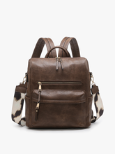 Load image into Gallery viewer, Amelia Convertible Backpack w/ Guitar Strap: Coffee