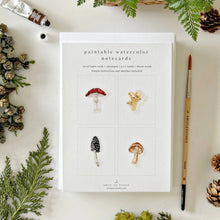 Load image into Gallery viewer, emily lex studio - Mushrooms paintable watercolor notecard set