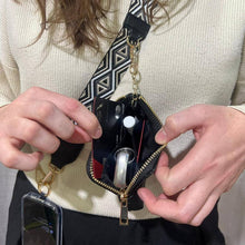Load image into Gallery viewer, Clip &amp; Go Strap w/RFID Pouch Diamond Pattern: Black
