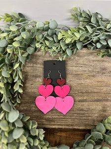 Wooden Valentine Drop Earrings