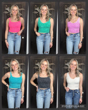 Load image into Gallery viewer, Washed Ribbed Cropped Tank Top