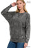 Acid Wash Pullover With Pockets - Curvy Girl