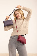 Load image into Gallery viewer, Riley Monogrammable 3 Compartment Crossbody/Wristlet: Bright Silver