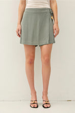 Load image into Gallery viewer, Linen Demi Wrap Mini Skorts