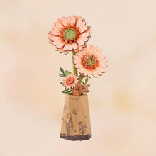 Load image into Gallery viewer, 3D Wooden Flower Puzzle: Orange Gerbera Daisy