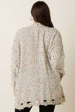 Load image into Gallery viewer, MULTI COLOR POPCORN DISTRESSED CARDIGAN - Curvy Girl