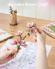 Load image into Gallery viewer, 3D Wooden Flower Puzzle: Sakura