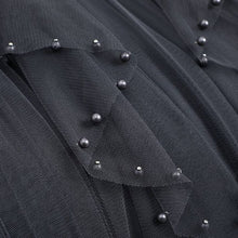 Load image into Gallery viewer, BEADED MESH PLEATED SKIRT A LINE TULLE SKIRT
