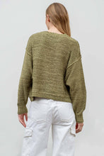 Load image into Gallery viewer, EXPOSED SEAM DROP SHOULDER PULLOVER SWEATER