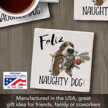 Load image into Gallery viewer, &quot;Feliz Naughty Dog&quot; Single Absorbent Stone Coaster