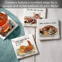 Load image into Gallery viewer, Cat Nappy Assorted Image Tumbled Tile Coaster
