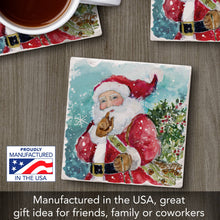 Load image into Gallery viewer, &quot;Quiet Santa&quot; Single Absorbent Stone T Coaster