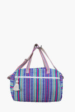 Load image into Gallery viewer, Sienna Striped Cotton Weekender w/ Tassels: Blue.Multi