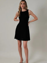 Load image into Gallery viewer, Boat Neck Vertical Panel Fit &amp; Flare Mini Dress