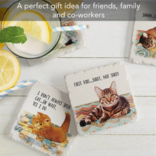 Load image into Gallery viewer, Cat Nappy Assorted Image Tumbled Tile Coaster