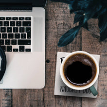 Load image into Gallery viewer, &quot;Feliz Naughty Dog&quot; Single Absorbent Stone Coaster