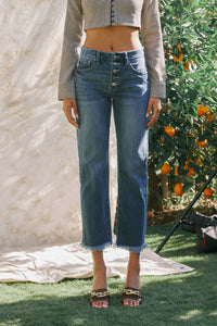 Button Fly Crop Jeans