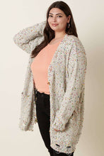 Load image into Gallery viewer, MULTI COLOR POPCORN DISTRESSED CARDIGAN - Curvy Girl