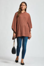 Load image into Gallery viewer, Ribbed Knit Poncho Top: PUMPKIN SPICE