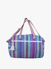 Load image into Gallery viewer, Sienna Striped Cotton Weekender w/ Tassels: Blue.Multi