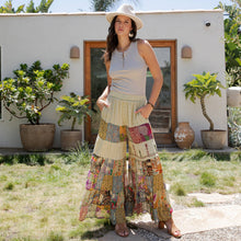 Load image into Gallery viewer, Tiered Every Day Pants with Patchwork: Moss