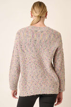 Load image into Gallery viewer, MULTI CROCHET STYLE LONG SLEEVE SWEATER