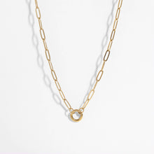 Load image into Gallery viewer, Paperclip Charm Keeper Necklace: Gold / 18"+2"