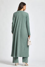 Load image into Gallery viewer, Thermal Sleeveless Tank + Cardigan + Relaxed Pants: SOFT TEAL