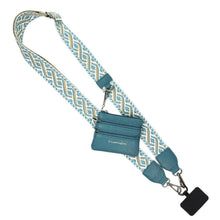 Load image into Gallery viewer, Clip &amp; Go Strap w/Zippered Pouch XOXO: Peacock Blue
