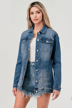 Load image into Gallery viewer, LONG DENIM JACKET: Medium Wash