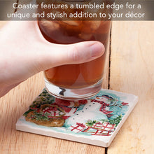 Load image into Gallery viewer, &quot;Santa &amp; Snowman&quot; Absorbent Stone Coaster