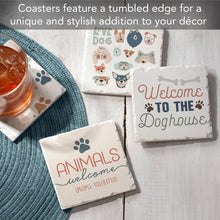 Load image into Gallery viewer, &quot;Dogs Welcome&quot;  Coaster