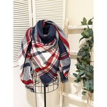 Load image into Gallery viewer, Multi Tone Plaid Oversized Blanket Scarf