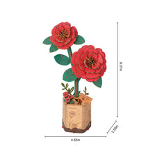 Load image into Gallery viewer, 3D Wooden Flower Puzzle: Red Camellia
