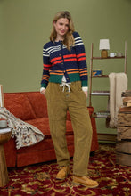 Load image into Gallery viewer, MULTICOLOR STRIPE CABLE KNIT BUTTON DOWN CARDIGAN