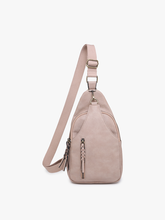 Load image into Gallery viewer, Nikki Dual Compartment Crossbody Sling Bag: Sand