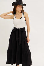 Load image into Gallery viewer, Ruffle Sweater Tank Midi Dress with Belt