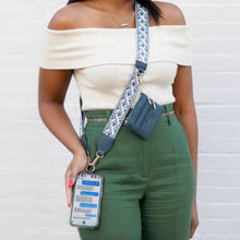 Load image into Gallery viewer, Clip &amp; Go Strap w/Zippered Pouch XOXO: Peacock Blue