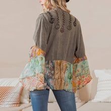 Load image into Gallery viewer, Vintage Bohemian Patchwork Kimono: GRAVEL