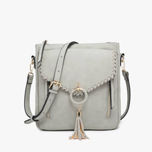 Load image into Gallery viewer, Layla Faux Suede Whipstitch Crossbody w/ Tassel
