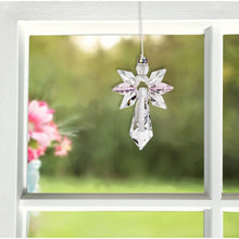 Load image into Gallery viewer, Crystal Guardian Angel Suncatcher - Large, Rose