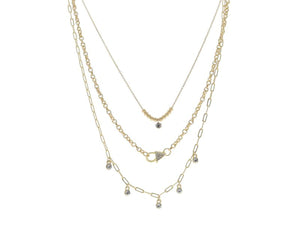 3 Strand Necklace with Gold Balls