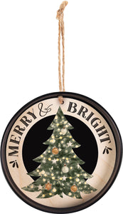 Merry and Bright Mason Jar Lid Ornament