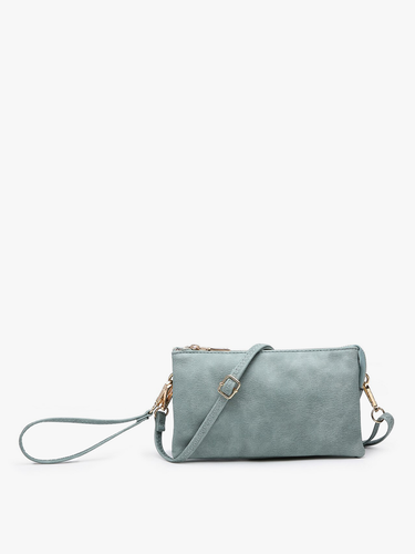 Riley 3 Compartment Crossbody/Wristlet: Teal