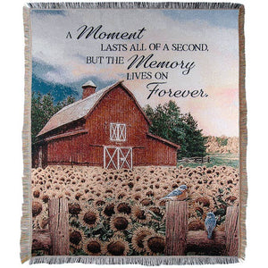 "Memory Lives On" Woven Tapestry Throw