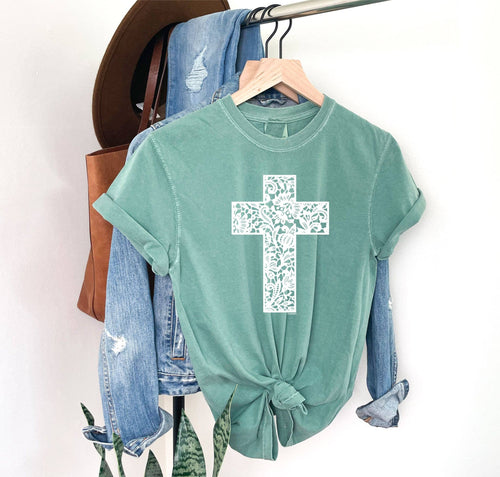 Lace Cross Graphic Tee