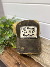 Load image into Gallery viewer, Fall Flannel &amp; Football Trucker Hat Baseball Cap